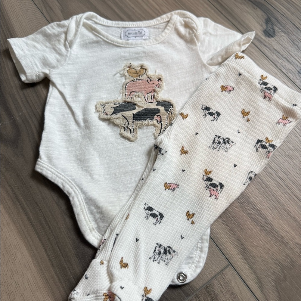 Cream Kids One Piece with Animal Print